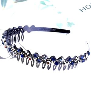 🧚‍♀️🦄Silver & Blue Rhinestone Headband